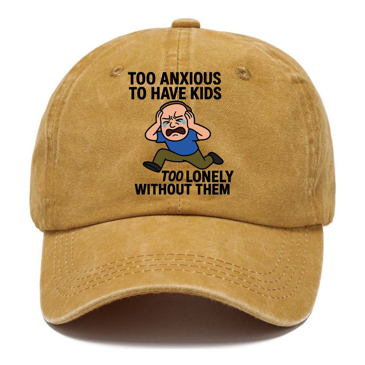 Person paralyzed between two fears - "Too anxious to have kids, too lonely without - Classic Cap - Golden Harvest(Yellow)