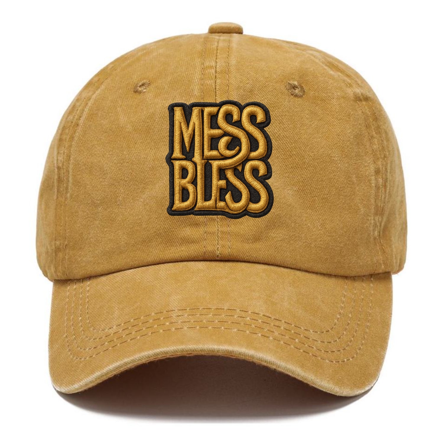 MESS;BLESS UP Gold Metallic Visor - Classic Cap - Golden Harvest(Yellow)
