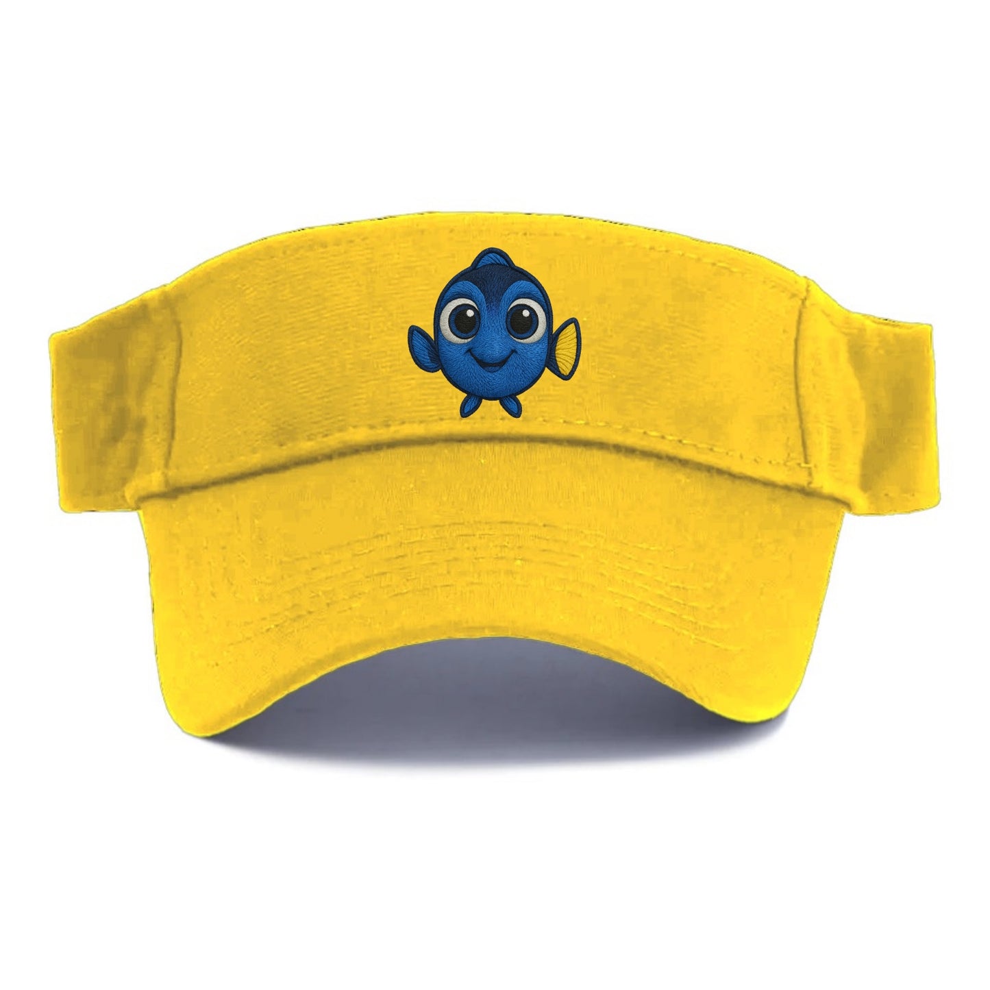 Baby Blue Tang - bright blue with yellow tail, big eyes, front-facing, Dory-style - Visor - Golden Harvest(Yellow)