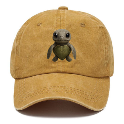 Baby Olive Ridley Turtle - olive green shell, heart-shaped carapace, bright eyes, - Classic Cap - Golden Harvest(Yellow)