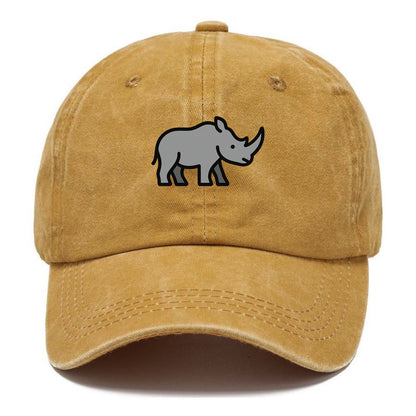 Rhinoceros - Gray with horn flat side profile - Classic Cap - Golden Harvest(Yellow)