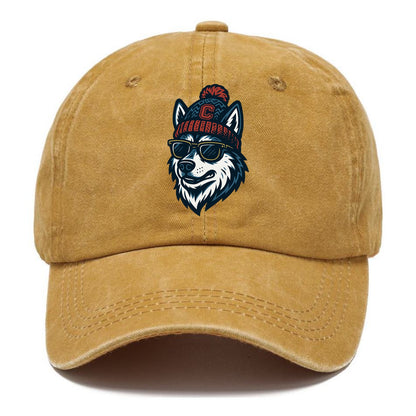 Storrs Husky wearing UConn beanie with C patch - Classic Cap - Golden Harvest(Yellow)
