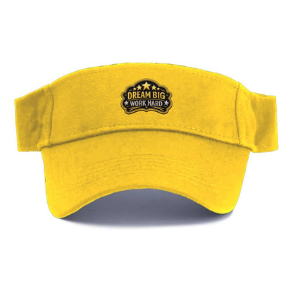 DREAM BIG WORK HARD - stars with text in gold , aspiration - Visor - Golden Harvest(Yellow)