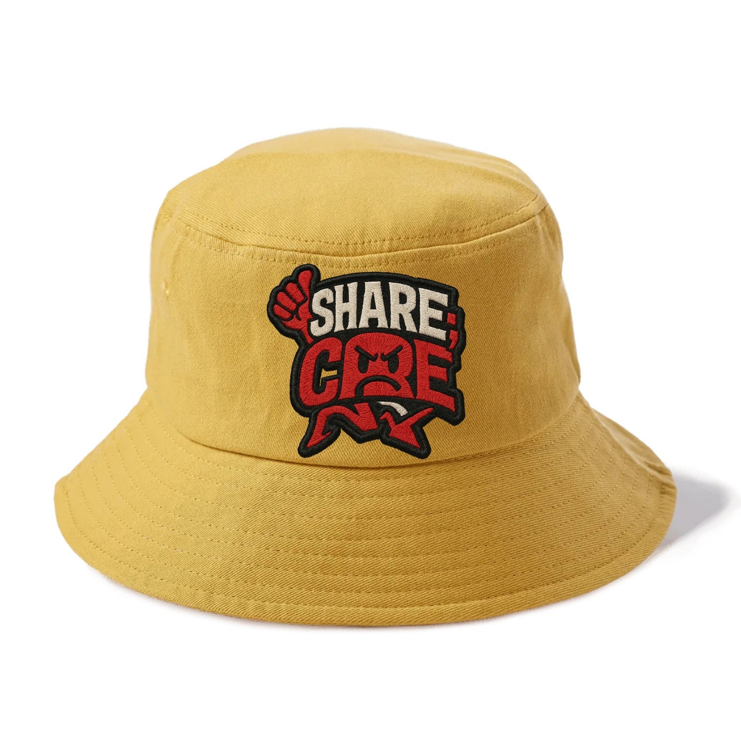 SHARE;CARE TOO MUCH Oversharer Green Hat - Bucket Hat - Golden Harvest(Yellow)