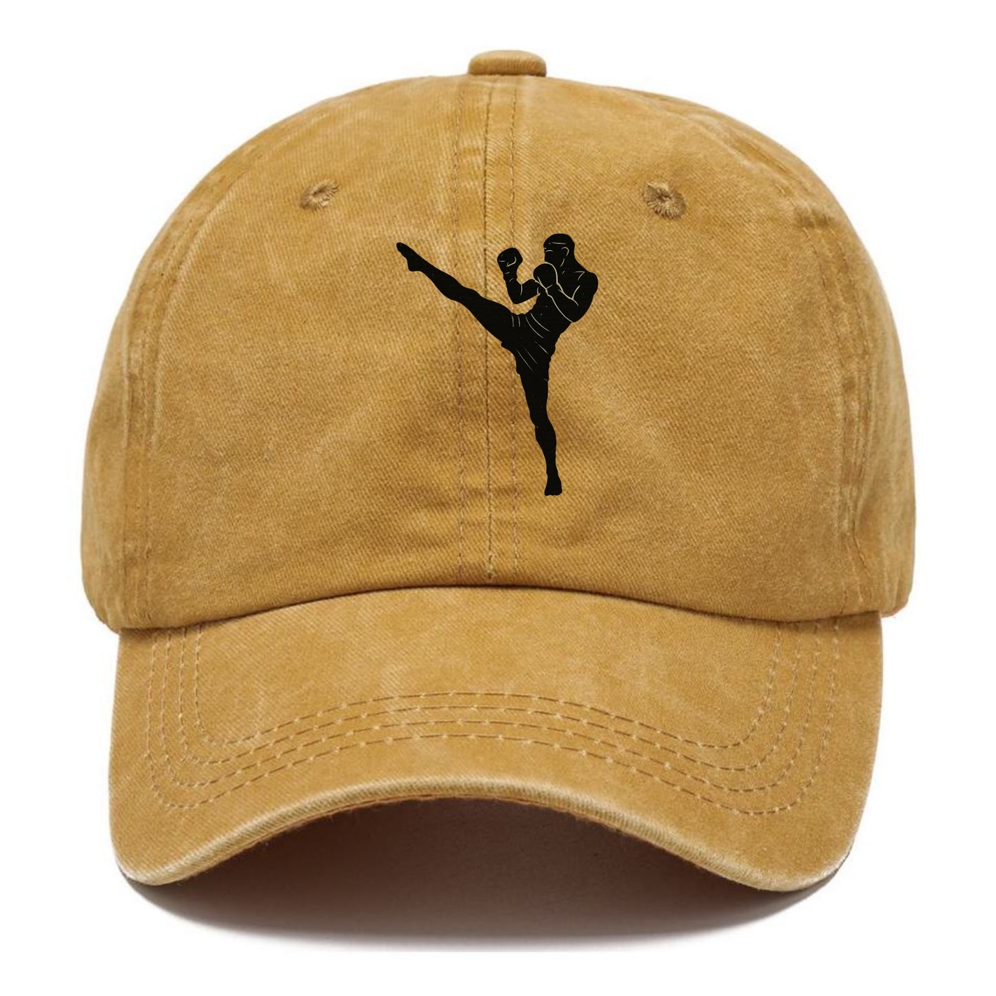 Kickboxer delivering roundhouse kick - Classic Cap - Golden Harvest(Yellow)