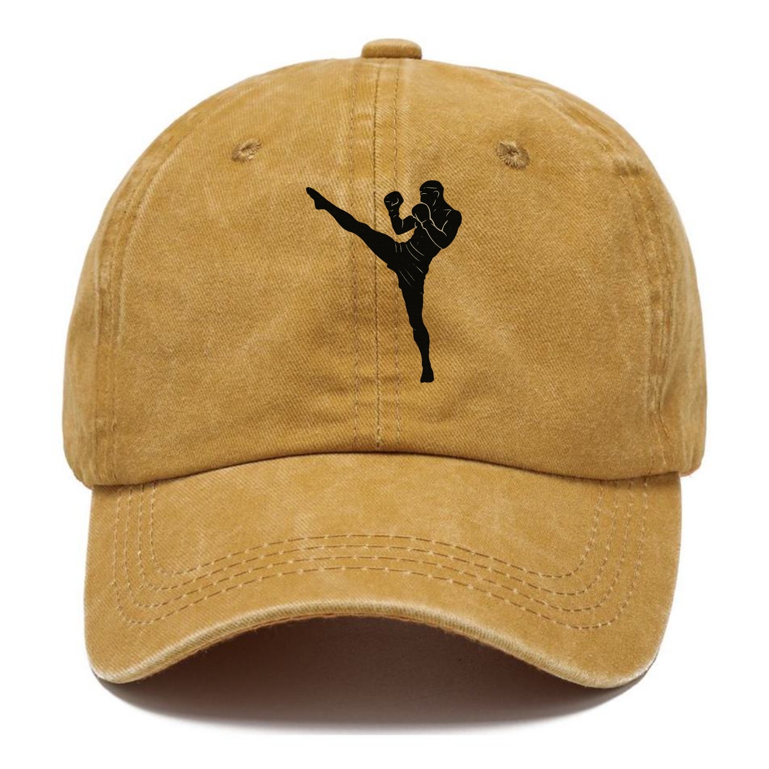 Kickboxer delivering roundhouse kick - Classic Cap - Golden Harvest(Yellow)