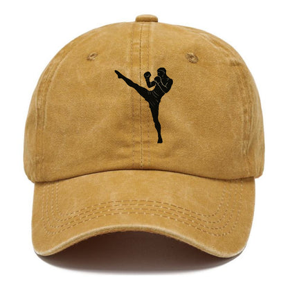 Kickboxer delivering roundhouse kick - Classic Cap - Golden Harvest(Yellow)