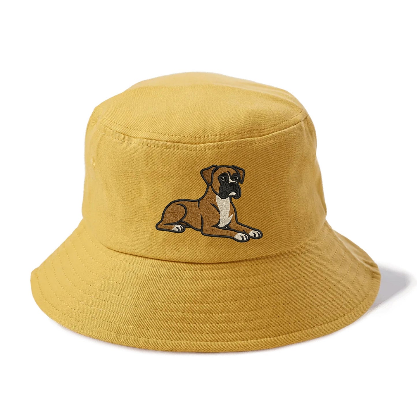 Boxer - Fawn colored relaxed lying down Bucket Hat - Golden Harvest(Yellow)