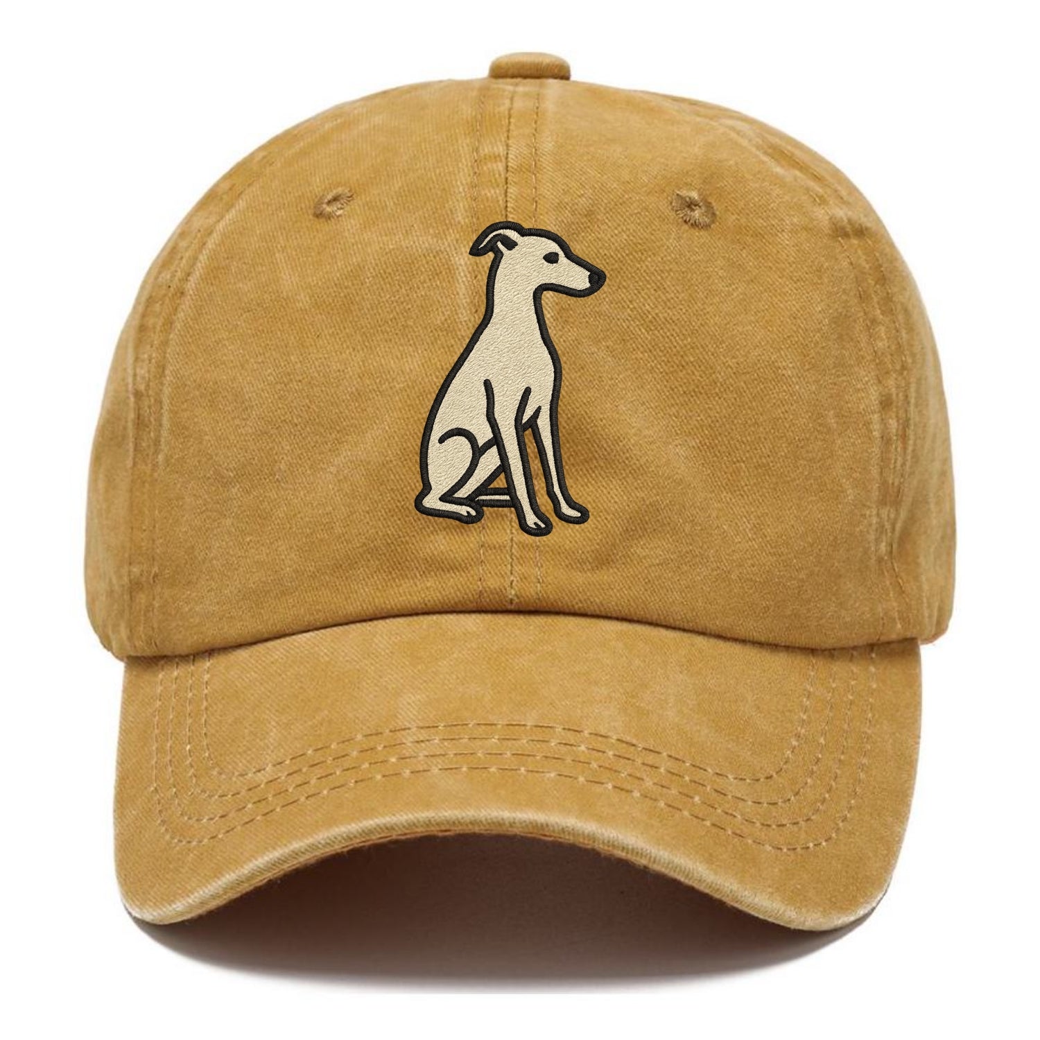 Italian Greyhound - Gray sitting pose - Classic Cap - Golden Harvest(Yellow)