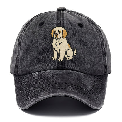Clumber Spaniel - White with lemon markings embroidered pose - Classic Cap - Graphite