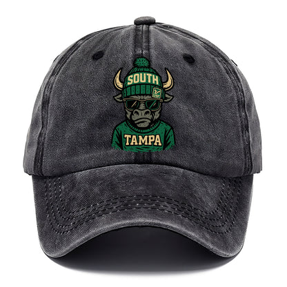 Tampa Bull wearing South Florida beanie with USF patch - Classic Cap - Graphite