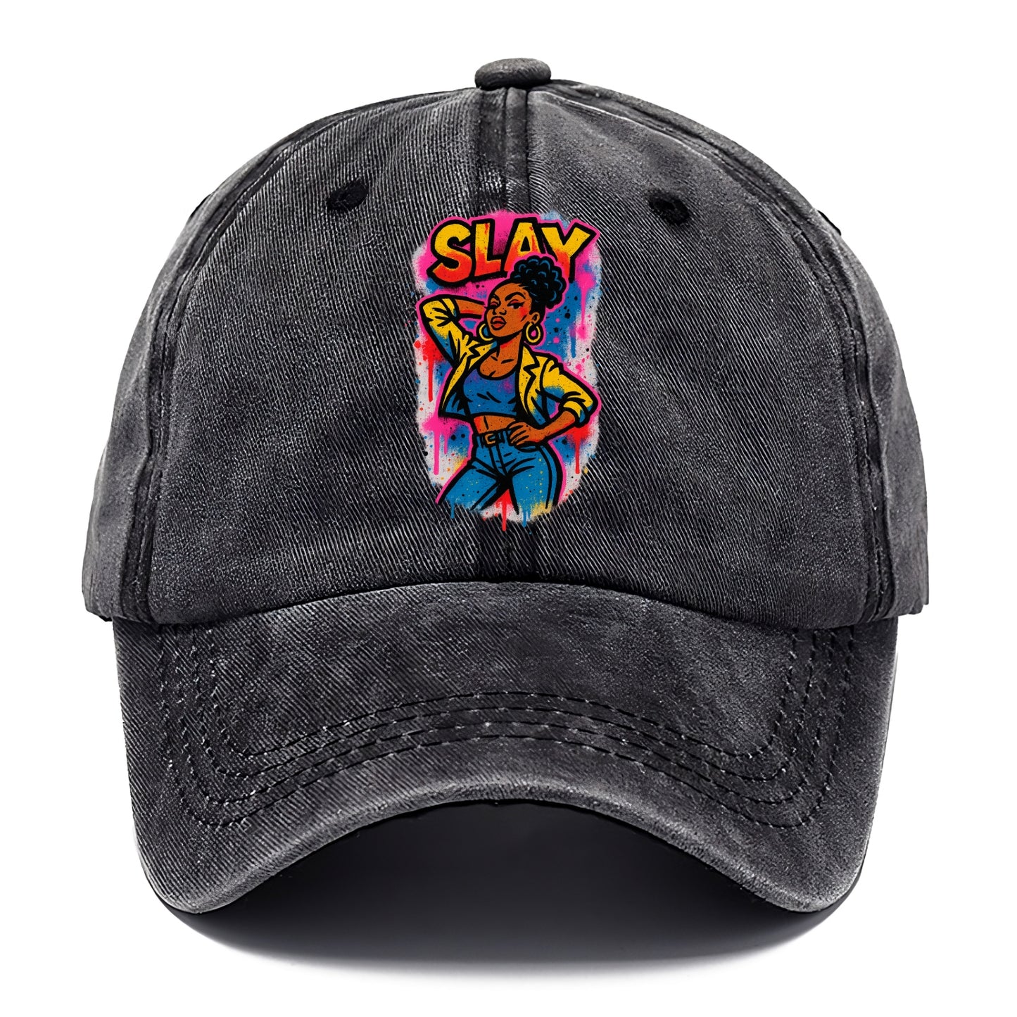 Empowered figure striking confident pose - "slay" culture, fierce and fabulous energy - Classic Cap - Graphite