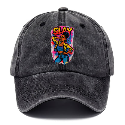 Empowered figure striking confident pose - "slay" culture, fierce and fabulous energy - Classic Cap - Graphite