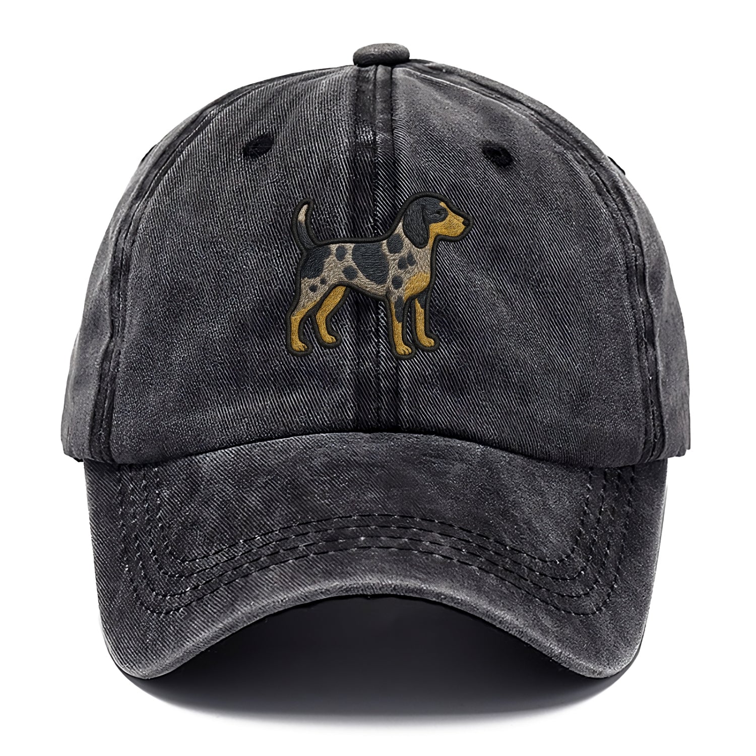 Bluetick Coonhound - Trendy spotted hound logo with prominent black border - Classic Cap - Graphite