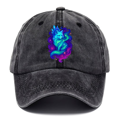 Ethereal arctic fox with fur that transforms into crystal formations, northern lights - Classic Cap - Graphite