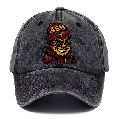 Tempe Sparky wearing Arizona State beanie with fork patch - Classic Cap - Graphite