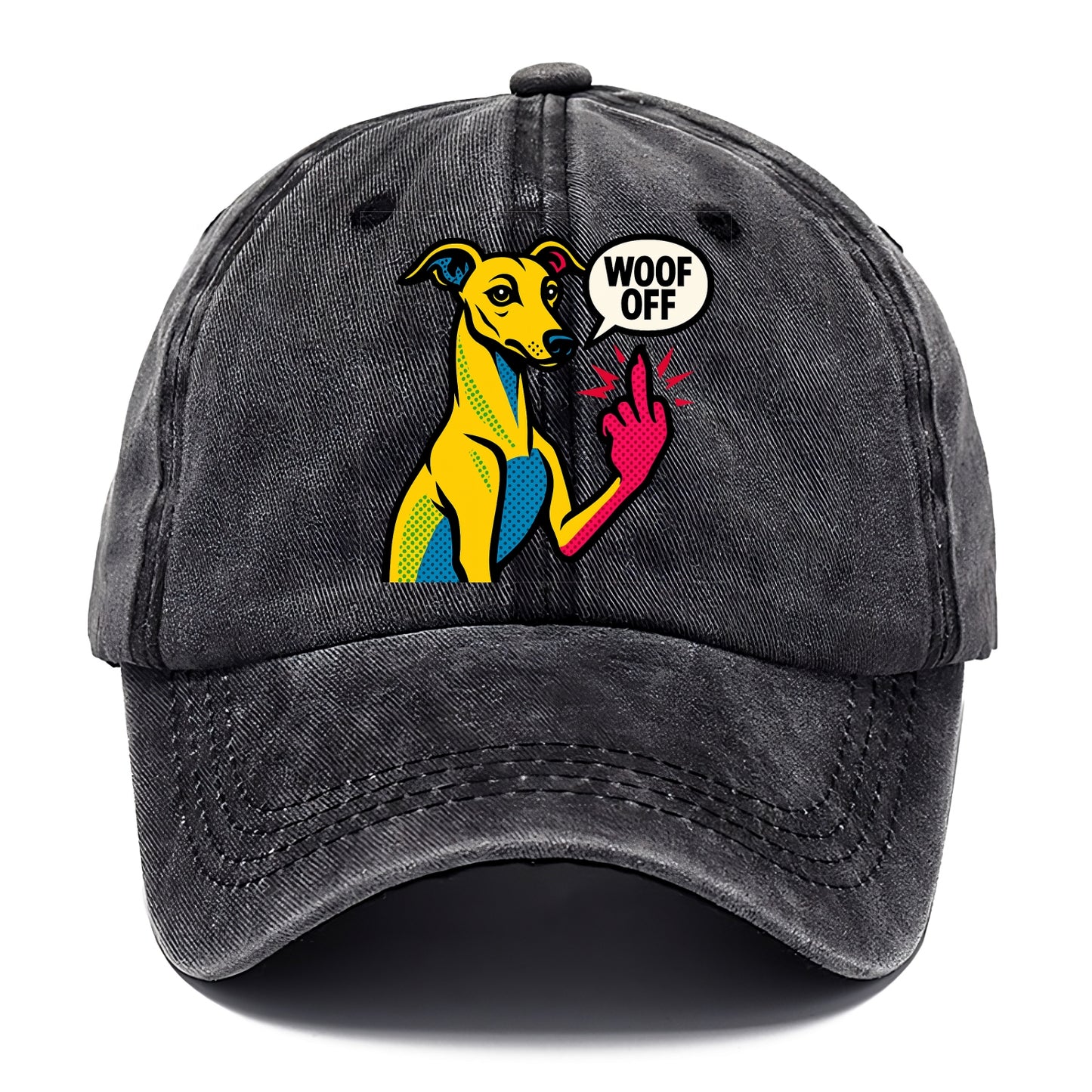 Whippet sleek athletic greyhound-like, elegant long paw giving sass - Classic Cap - Graphite