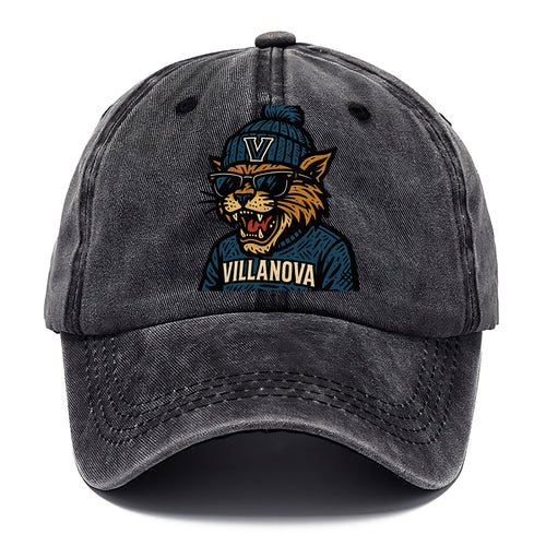 Villanova Wildcat wearing Villanova beanie with V patch - Classic Cap