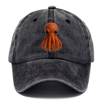 Baby Giant Pacific Octopus - reddish, smaller tentacles, expressive eyes, - Classic Cap - Graphite