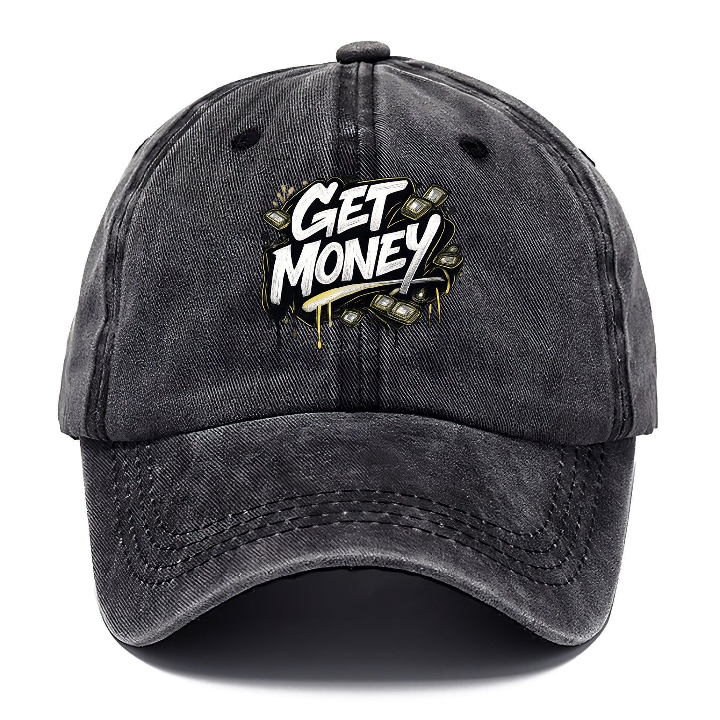 Bold typography design - "GET MONEY" - pursuit of wealth, earning - Classic Cap - Graphite