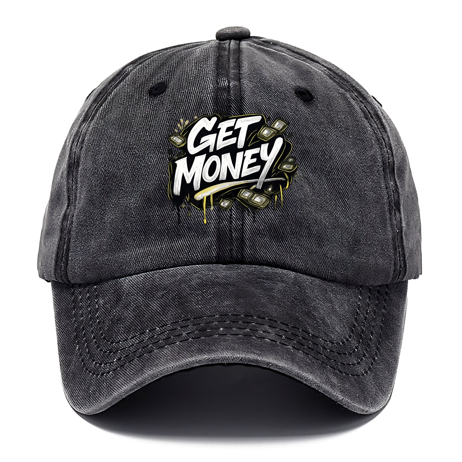 Bold typography design - "GET MONEY" - pursuit of wealth, earning - Classic Cap - Graphite