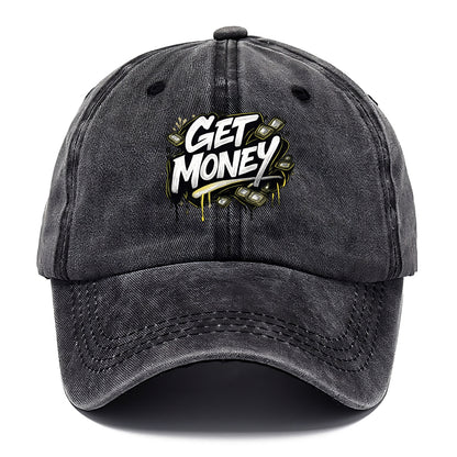 Bold typography design - "GET MONEY" - pursuit of wealth, earning - Classic Cap - Graphite