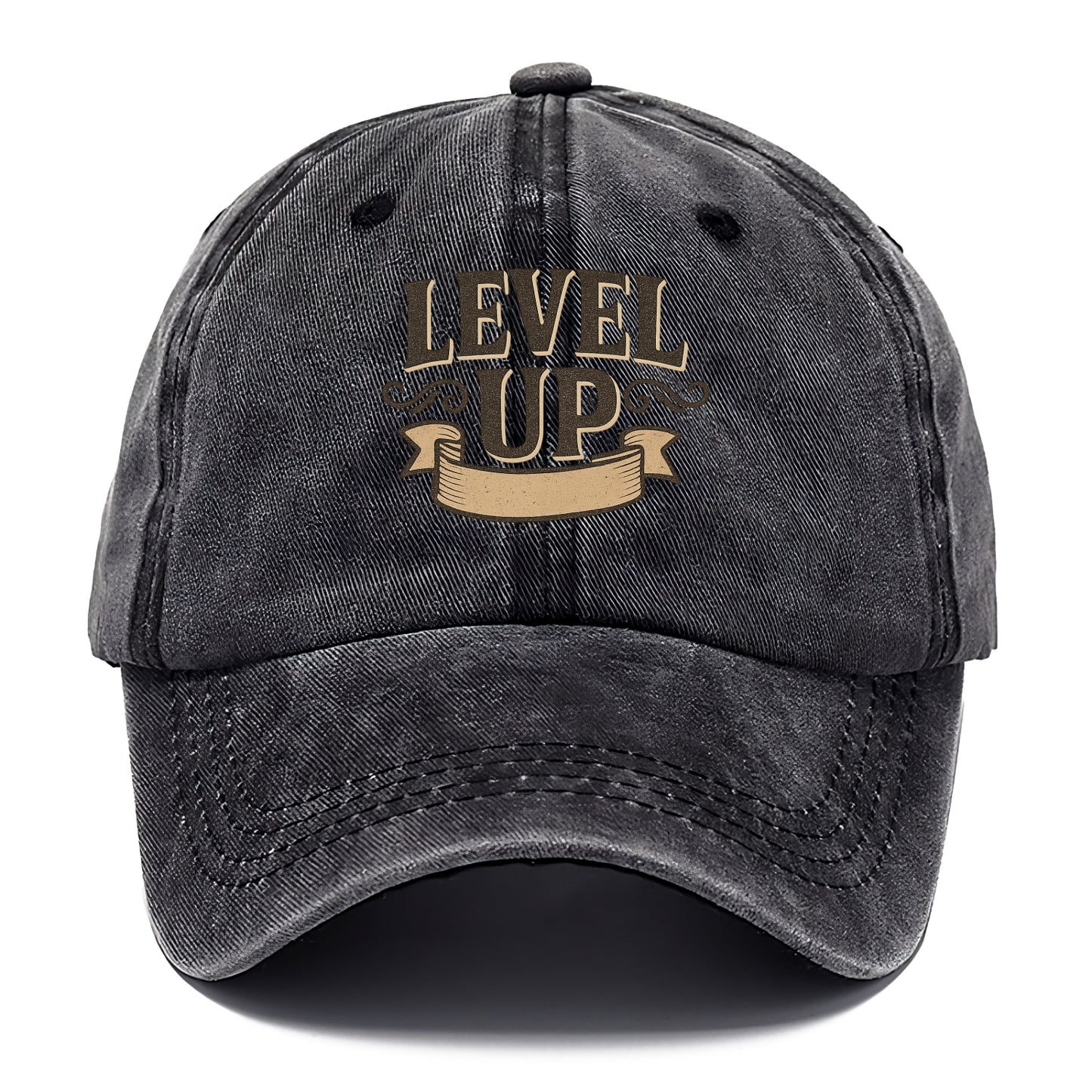 Bold typography design - "LEVEL UP" - improving, advancing, growing - Classic Cap - Graphite