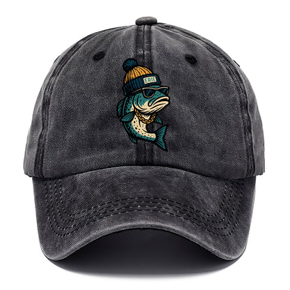 Erie Lake Trout wearing Erie beanie with - Classic Cap - Graphite