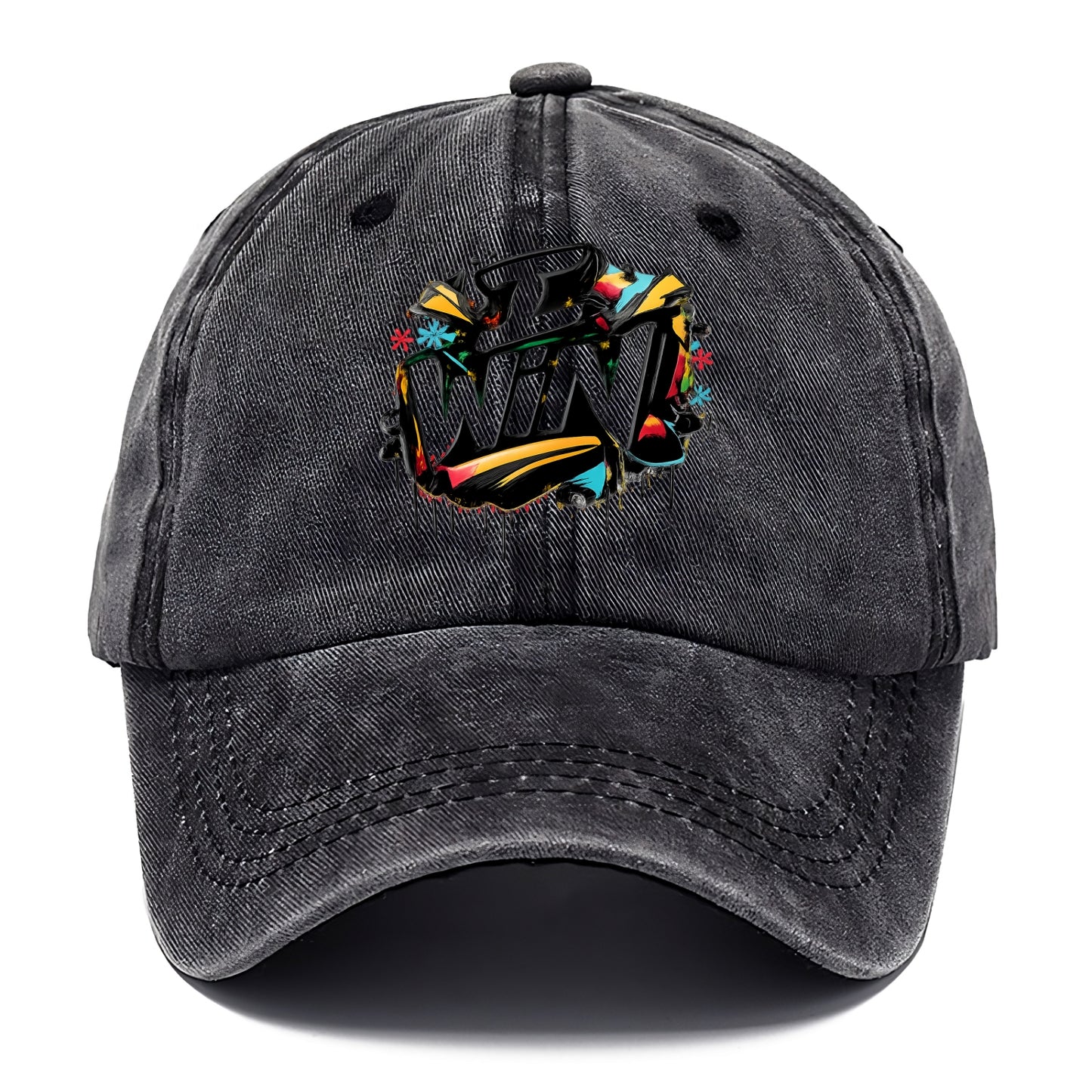 Bold typography design - "I WIN" - victory mindset, winning - Classic Cap - Graphite