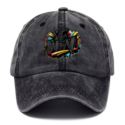 Bold typography design - "I WIN" - victory mindset, winning - Classic Cap - Graphite