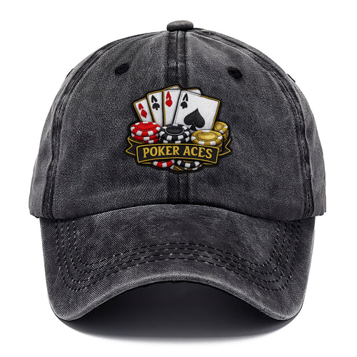 POKER ACES - four aces with chips in red, black and gold - Classic Cap