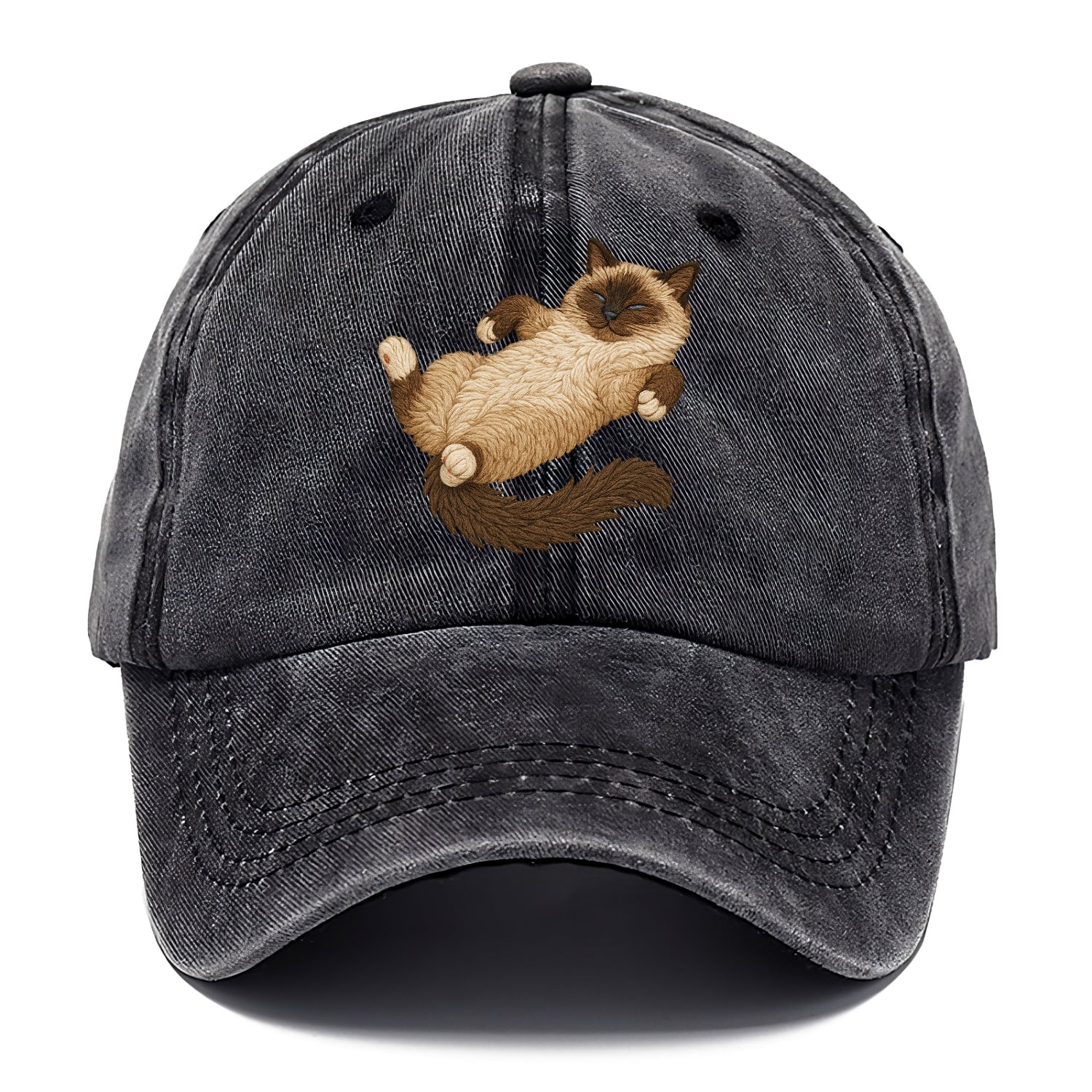 Birman  fully relaxed sprawled out embro Classic Cap - Graphite