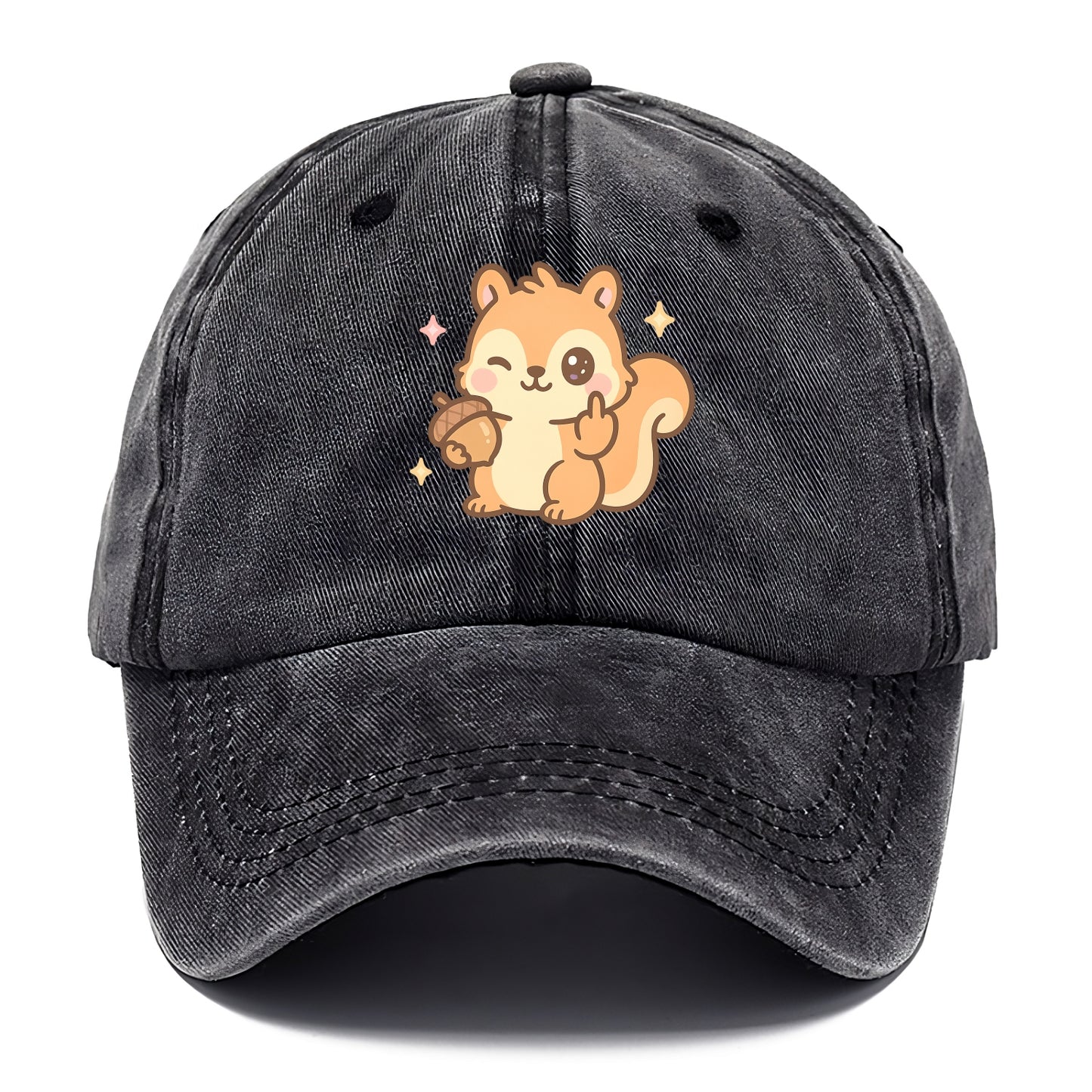 sweet squirrel holding acorn in one paw, flipping off with the other - Classic Cap - Graphite