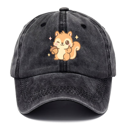 sweet squirrel holding acorn in one paw, flipping off with the other - Classic Cap - Graphite