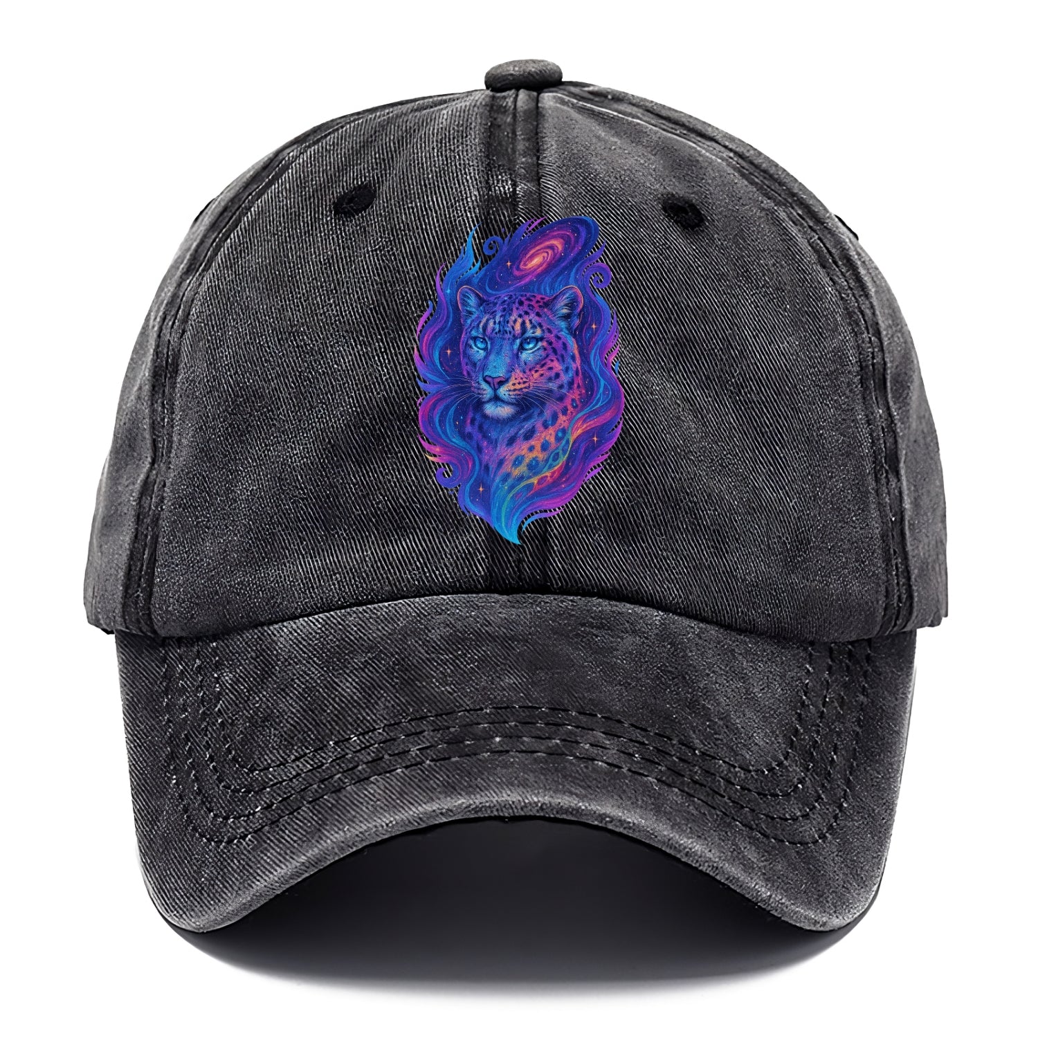 Majestic snow leopard with rainbow gradient spots, crystalline flowing patterns, - Classic Cap - Graphite
