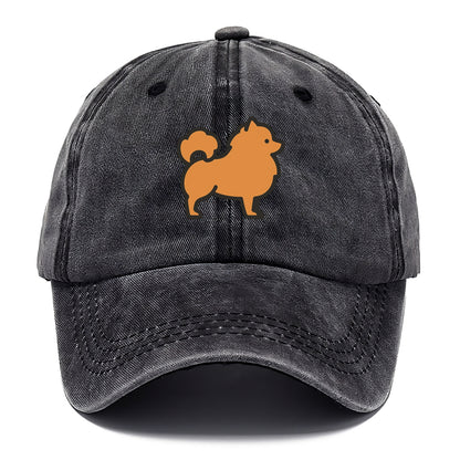 Pomeranian - Orange fluffy flat side profile - Classic Cap - Graphite