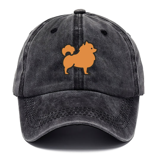 Pomeranian - Orange fluffy flat side profile - Classic Cap - Graphite