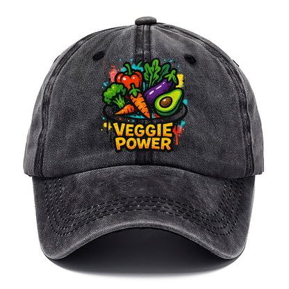 Colorful vegetables and plants on plate - plant-based lifestyle, veggie power - Classic Cap - Graphite