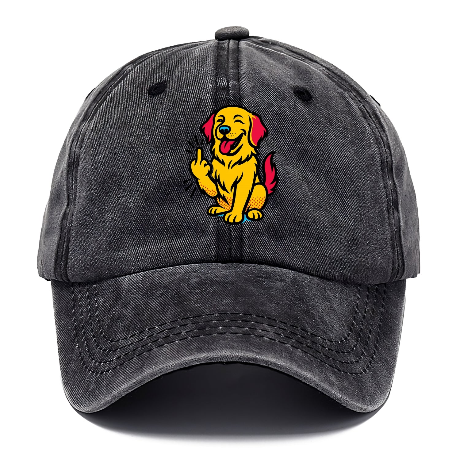Golden Retriever with happy smile and golden coat, fluffy paw raised - Classic Cap - Graphite