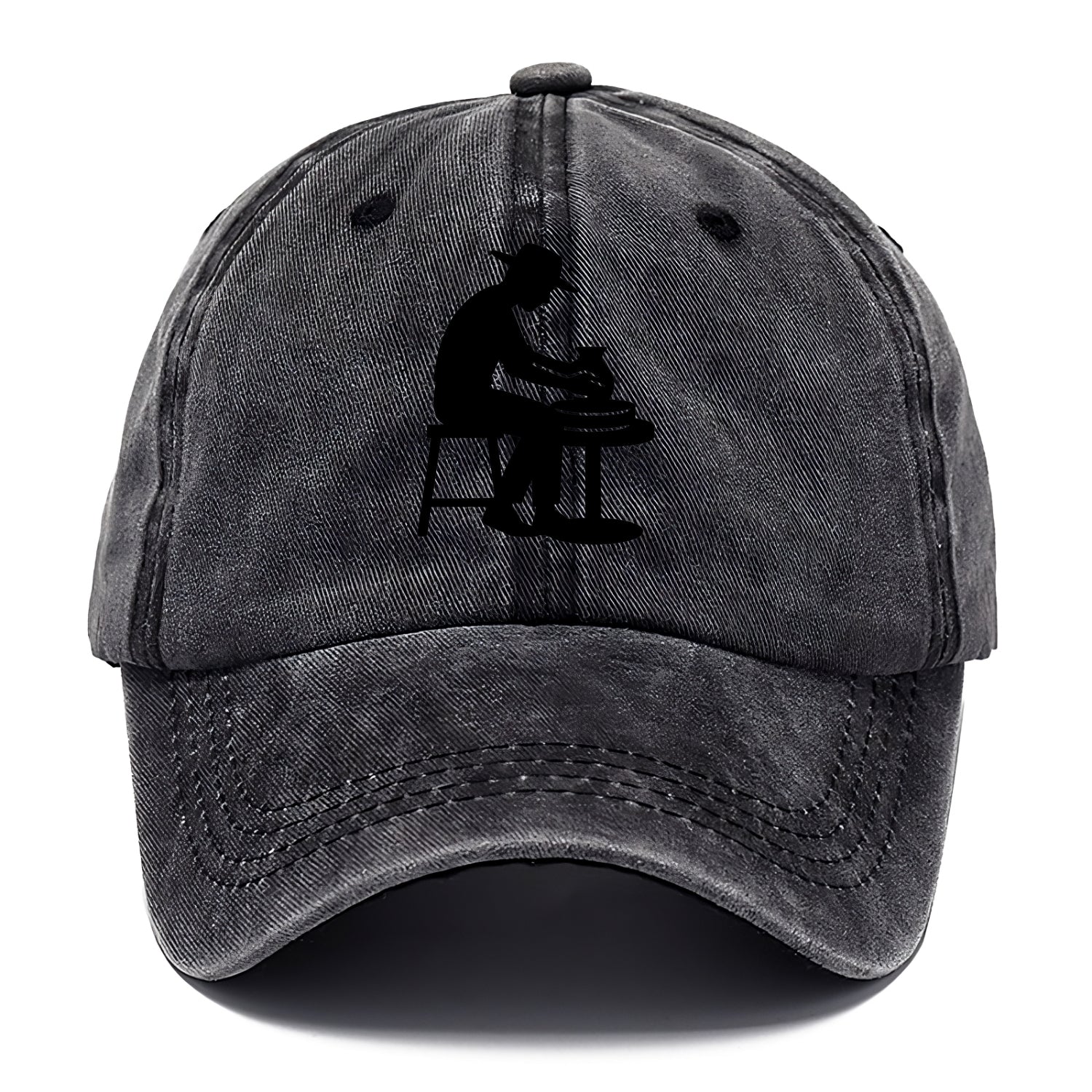 Potter shaping clay on wheel - Classic Cap - Graphite