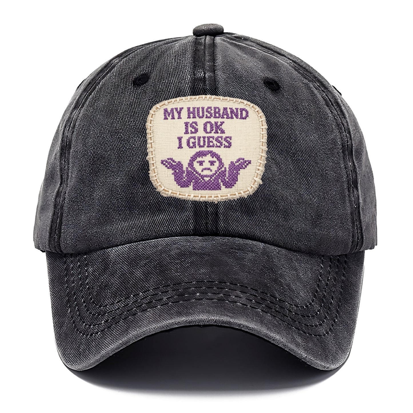 MY HUSBAND IS OK I GUESS - purple ok shrug - purple - mediocre husband - Classic Cap - Graphite