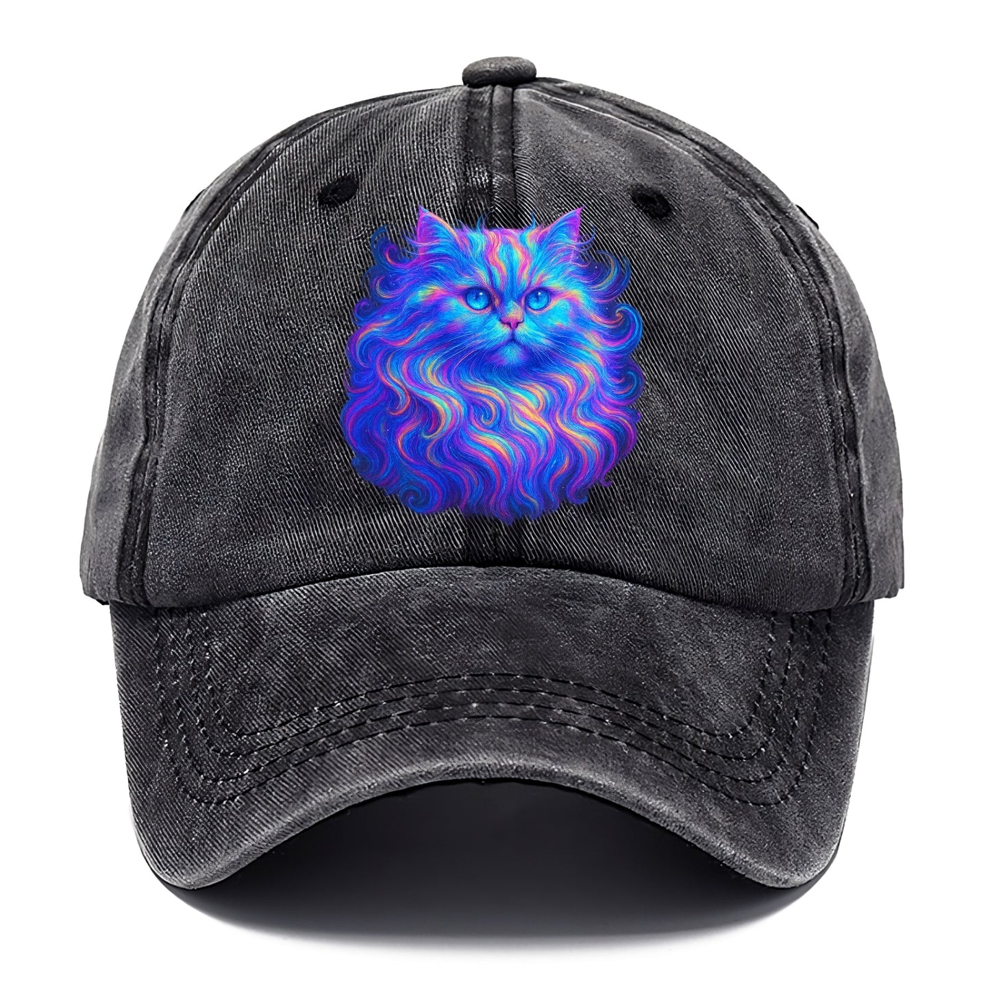 Luxurious Persian cat with flowing fur that refracts into rainbow prisms, soft pastel - Classic Cap - Graphite