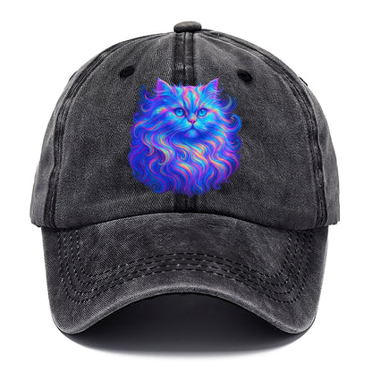 Luxurious Persian cat with flowing fur that refracts into rainbow prisms, soft pastel - Classic Cap - Graphite