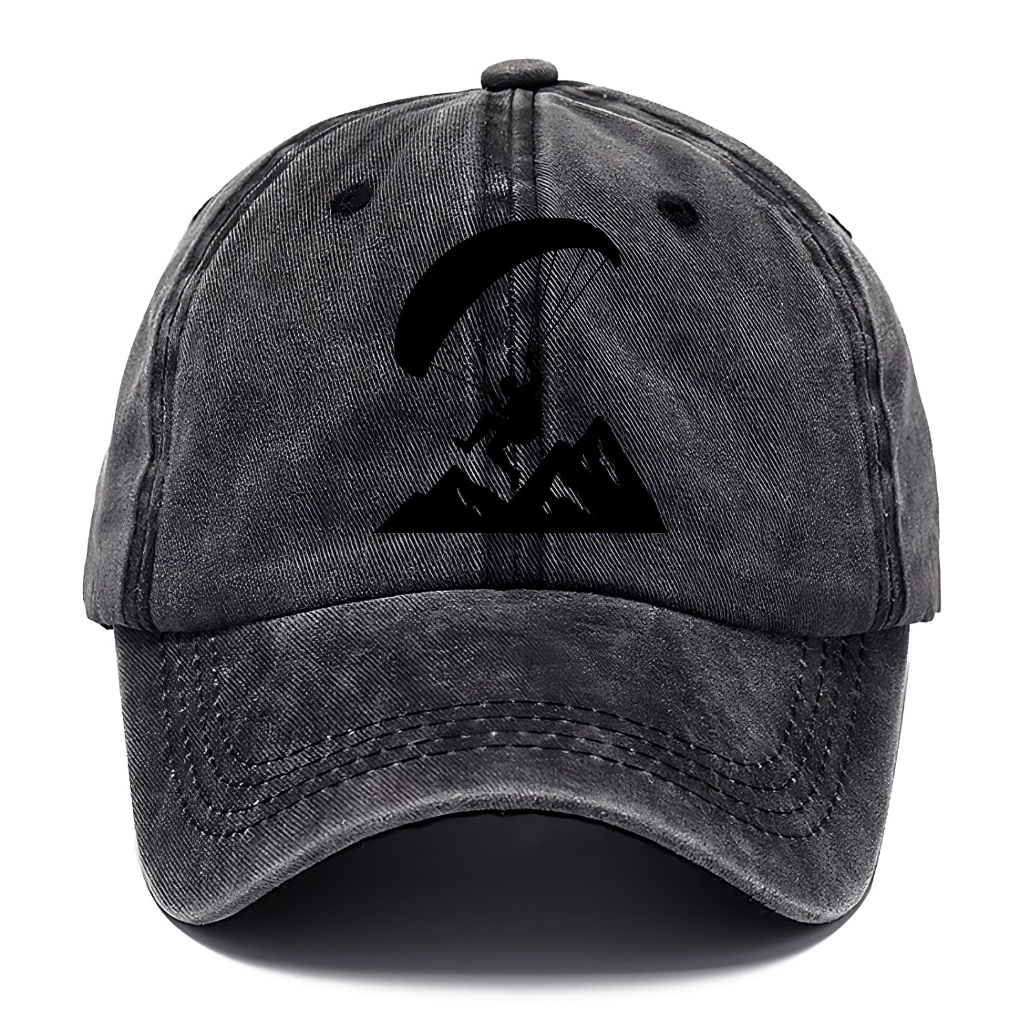 Paraglider soaring over mountain peaks - Classic Cap - Graphite