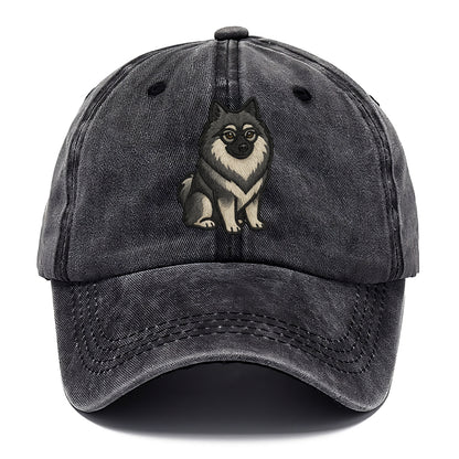 Keeshond - Gray and black spectacles embroidered design - Classic Cap - Graphite