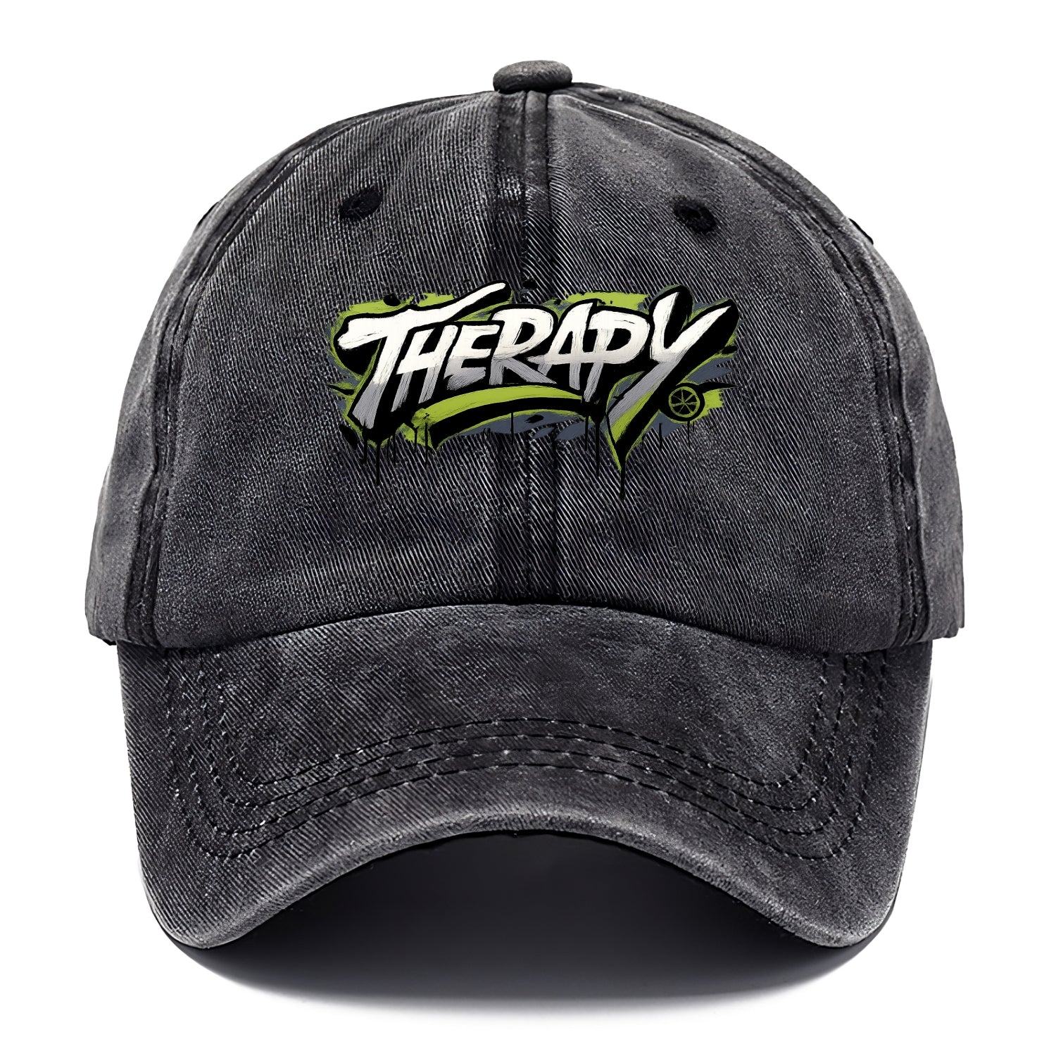 Bold typography design - "THERAPY" - mental health, getting help - Classic Cap - Graphite