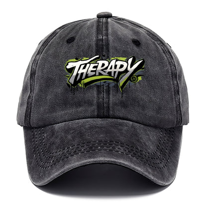 Bold typography design - "THERAPY" - mental health, getting help - Classic Cap - Graphite