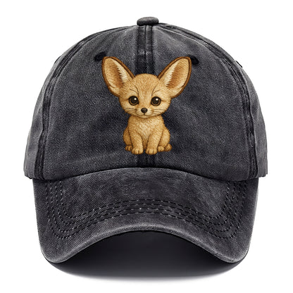 Baby Fennec Fox - huge ears, cream fur, large dark eyes, front-facing, desert baby - Classic Cap - Graphite