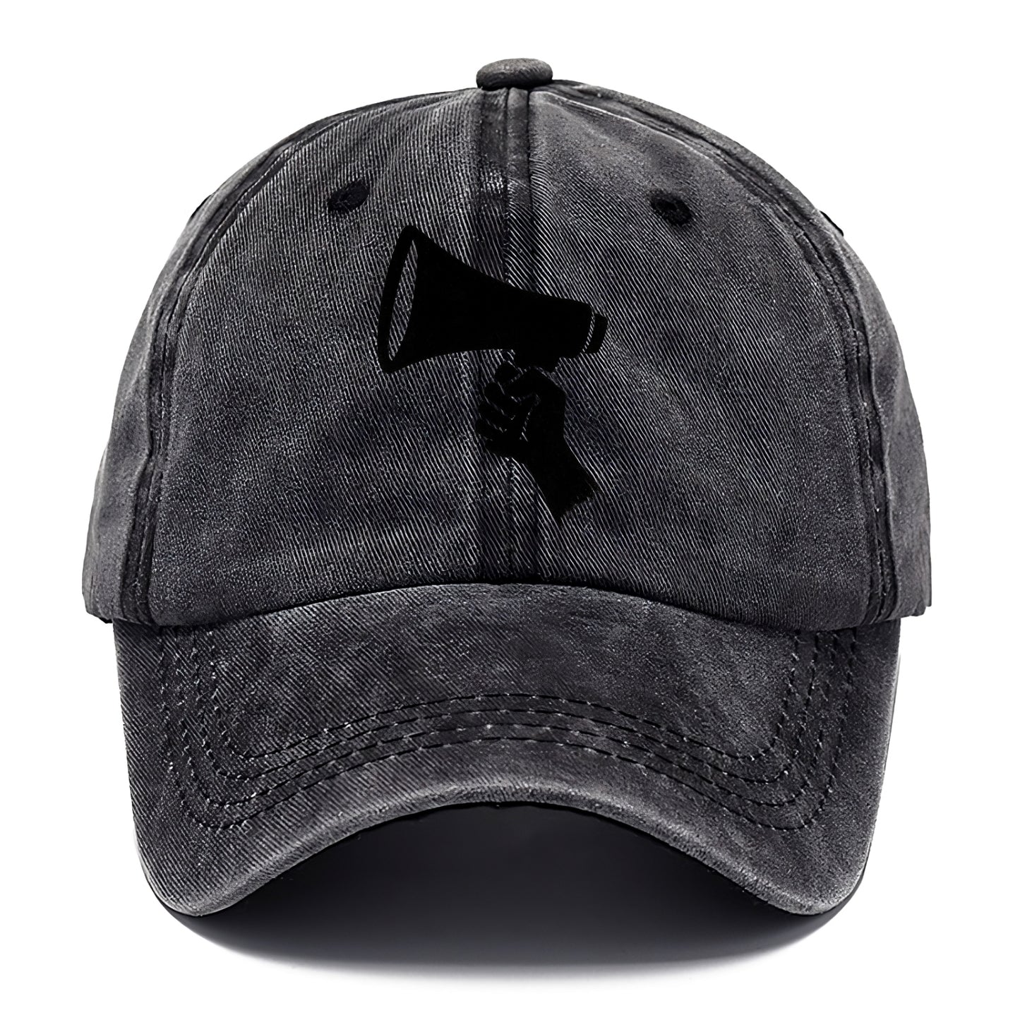 Megaphone silhouette - voice and protest ink brushwork - Classic Cap - Graphite