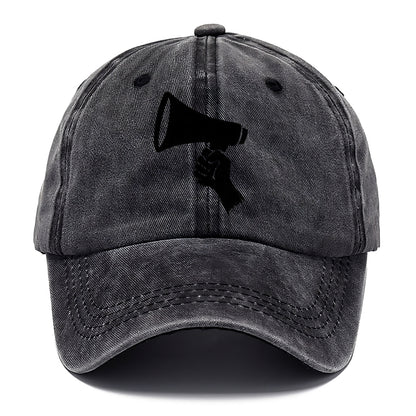 Megaphone silhouette - voice and protest ink brushwork - Classic Cap - Graphite